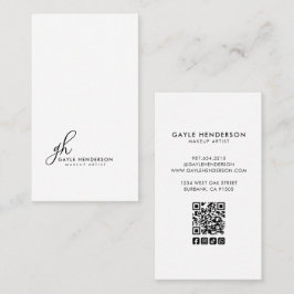 Svart Modernt Skriptlogotyp QR-kod Monogram Smink Visitkort