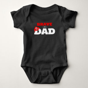 Svart Modig som Pappa-brandman Bodydress T-shirt