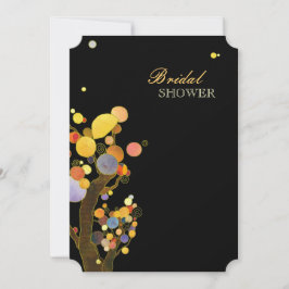 Svart Möhippa med Whimsical Träd Elegant  Inbjudningar