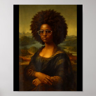 Svart Mona Lisa Afro Afrikansk Amerikan Svart Hist Poster