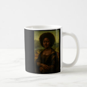 Svart Mona Lisa Afro Afrikansk Melanin Svart Histo Kaffemugg