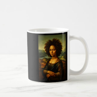 Svart Mona Lisa Afro Afroamerikansk Svart Histor Kaffemugg
