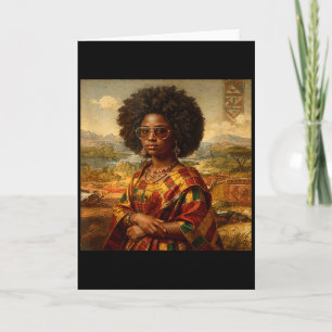 Svart Mona Lisa Afro Afroamerikansk Svart Historik Kort