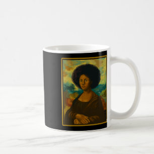 Svart Mona Lisa Afro Drottning Afrikansk Kvinna Sv Kaffemugg