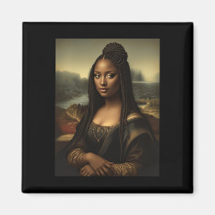 Svart Mona Lisa Afroamerikansk Svart historia Måna Magnet