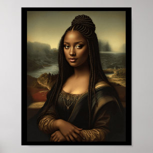 Svart Mona Lisa Afroamerikansk Svart Historia Måna Poster