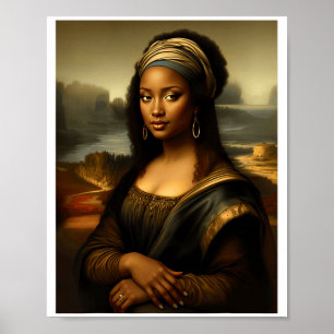 Svart Mona Lisa Afroamerikansk Svart Historia Mon Poster