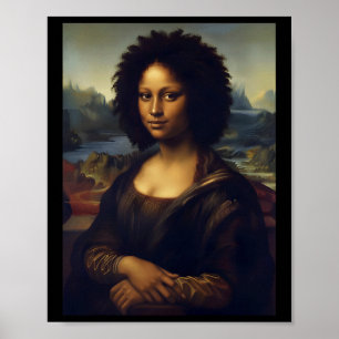 Svart Mona Lisa Afroamerikansk Svart historiemånad Poster