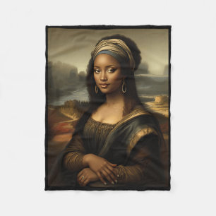 Svart Mona Lisa Afroamerikansk Svart Historik Måna Fleecefilt