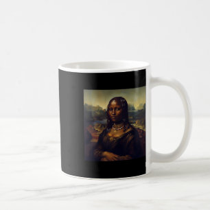 Svart Mona Lisa Afroamerikansk Svart historik måna Kaffemugg