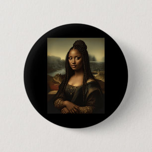 Svart Mona Lisa Afroamerikansk Svart Historik Måna Knapp