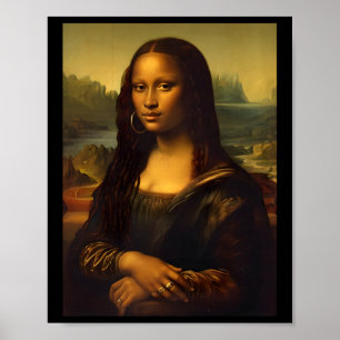 Svart Mona Lisa Afroamerikansk Svart historik måna Poster