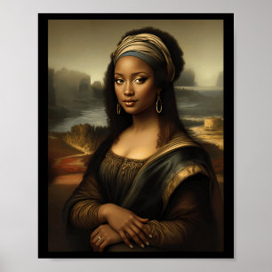 Svart Mona Lisa Afroamerikansk Svart Historik Måna Poster