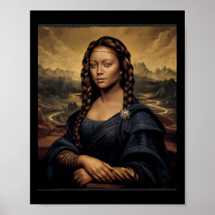 Svart Mona Lisa Svart historia afrikansk drottning Poster