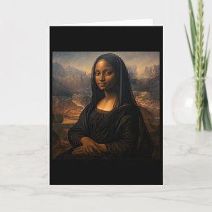 Svart Mona Lisa Svarta historiemånaden Juneteenth Kort