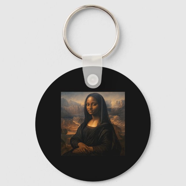 Svart Mona Lisa Svarta historiemånaden Juneteenth  Nyckelring (Framsida)