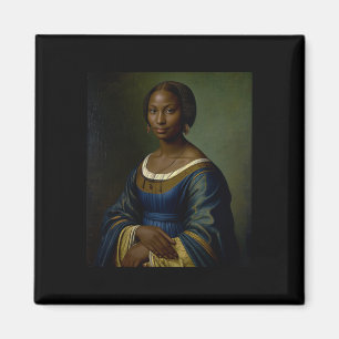 Svart Mona Lisa Svarta historiemånaden Kvinna Svar Magnet