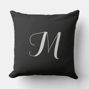 Svart monogram 20x20 utomhusdynor kudde