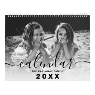 svart monogram för din familj 26 fotosamlingsnät kalender