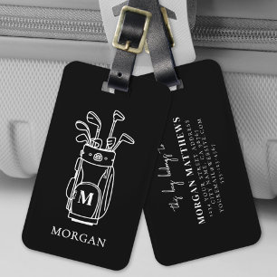 Svart monogram golfväska bagagebricka