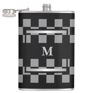 Svart monogram-kontroll fickplunta