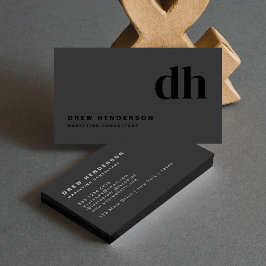 Svart monogram - minimal modern Professionell Visitkort
