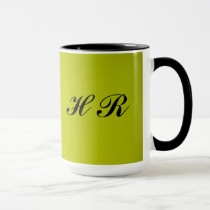 Svart Monogram på grönt Mugg