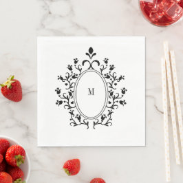 Svart monogram pappersservett