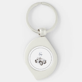 Svart monogram-Personlig för cute-grafik Swirl Silverfärgad Nyckelring