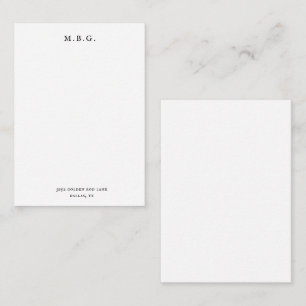 Svart monogram-Personlig för klassisk Elegant, Chi Anteckningskort