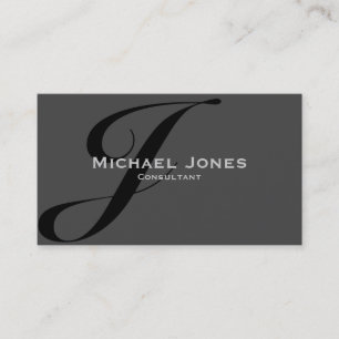 Svart monogram professionell elegant modern visitkort