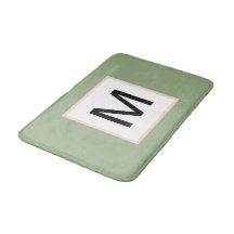 Svart monogram sagegrön och rosafärgad