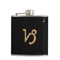 Svart monogrammad kolv - Zodiac - Capricorn