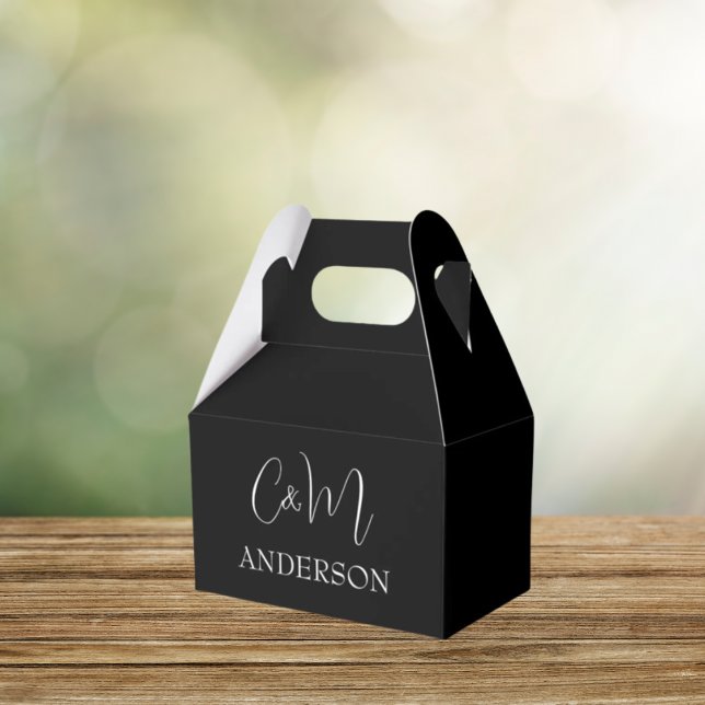 Svart monogramsruta för personlig - favoritruta presentaskar (Skapare uppladdad)