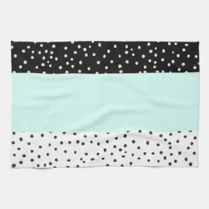 Svart mönster för polka dots för kökshandduk