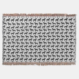 Svart mönster för Silhouettes för Labrador Filt