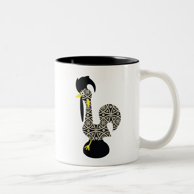 Svart mönster, Galo de Barcelos Två-Tonad Mugg (Höger)