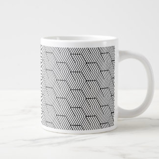 Svart Mönster Linje Kub Geometri Enkel Jumbo Mugg