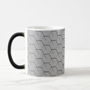 Svart Mönster Linje Kub Geometrisk Enkel Magisk Mugg
