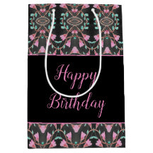 Svart, mönstrad gipssäck med färg och Rosa