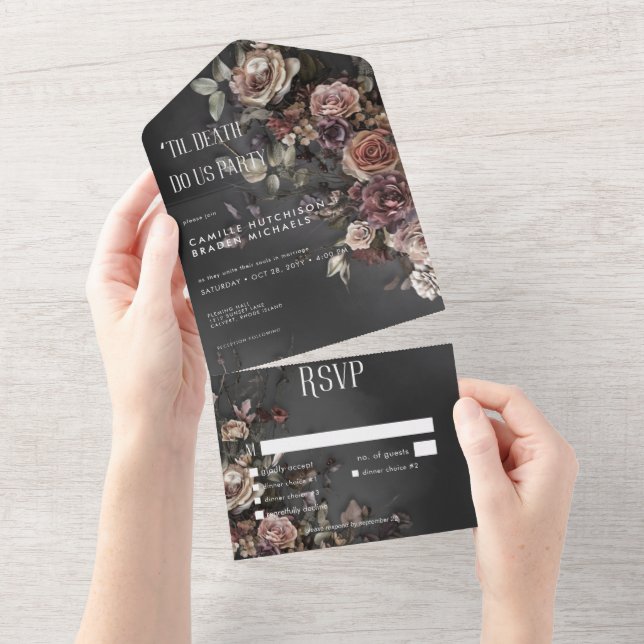 Svart Moody gotin Flowers & Mist Dinner Anpassning (Tearaway)