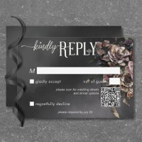 Svart Moody gotin Flowers & Mist QR-kod