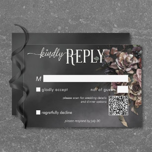 Svart Moody gotin Flowers & Mist QR-kod OSA Kort