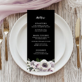 Svart Moody Möhippa för anemon och Lila Blommigt Meny