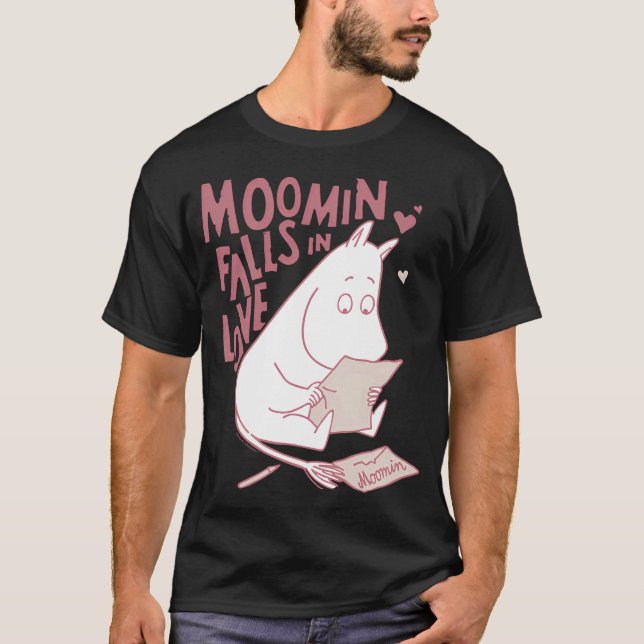 Svart Moomin-textlogotyp T Shirt (Framsida)