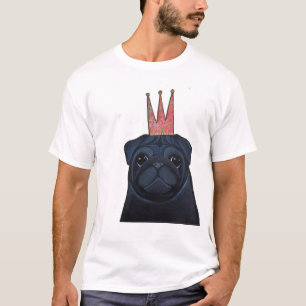 Svart mops med kronaT-tröja T-shirt