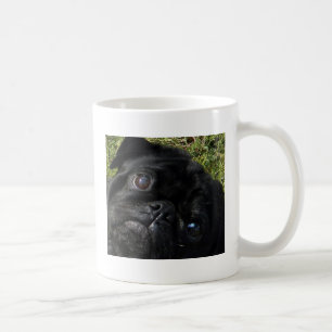 svart-mops ögon kaffemugg