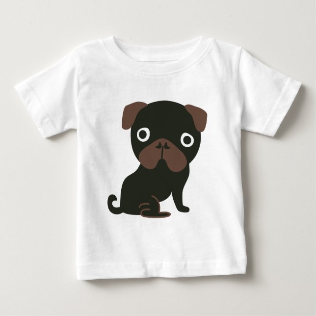 Svart mops tee (Framsida)