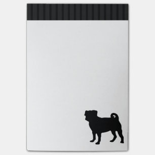 Svart mopsSilhouette - enkel vektordesign Post-it Block