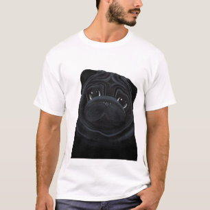 Svart mopsT-tröja T-shirt